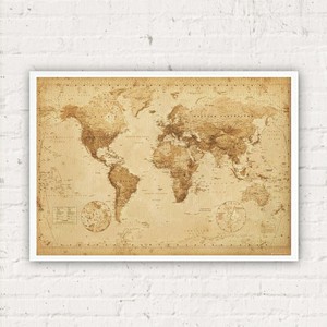 159313 world map vintage 월드맵 빈티지 스타일